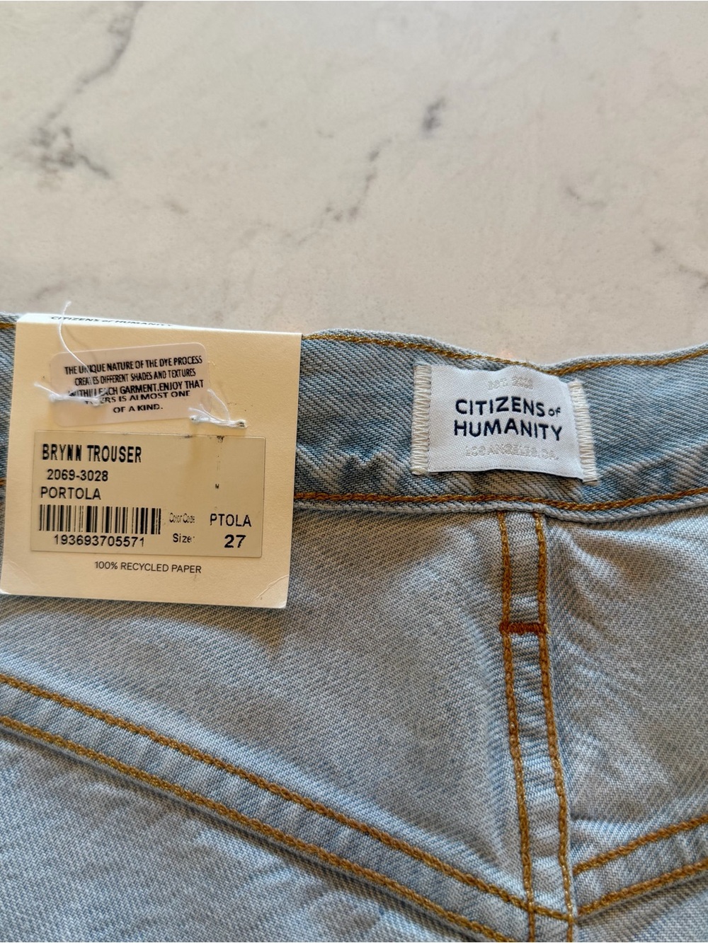 NWT 🩵 Citizens of Humanity Brynn Drawstring Trouser Jeans Size 27 - Picture 7 of 10
